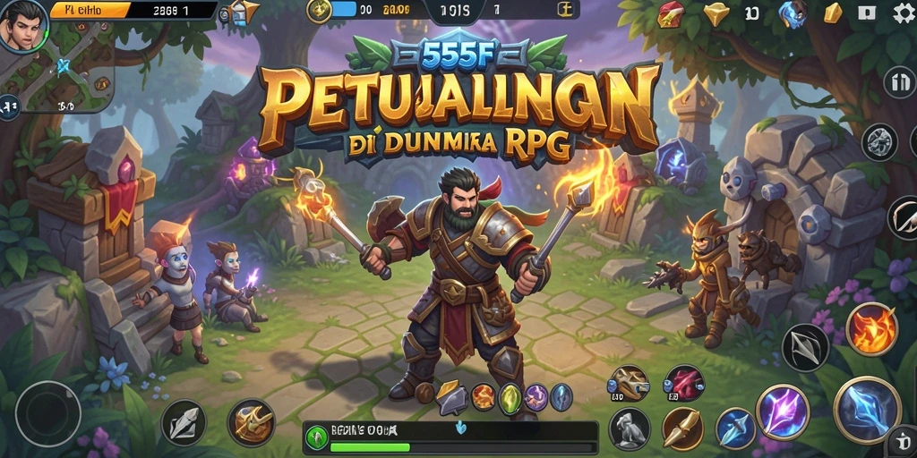 Tampilan menakjubkan dari gameplay RPG 555F yang penuh aksi.