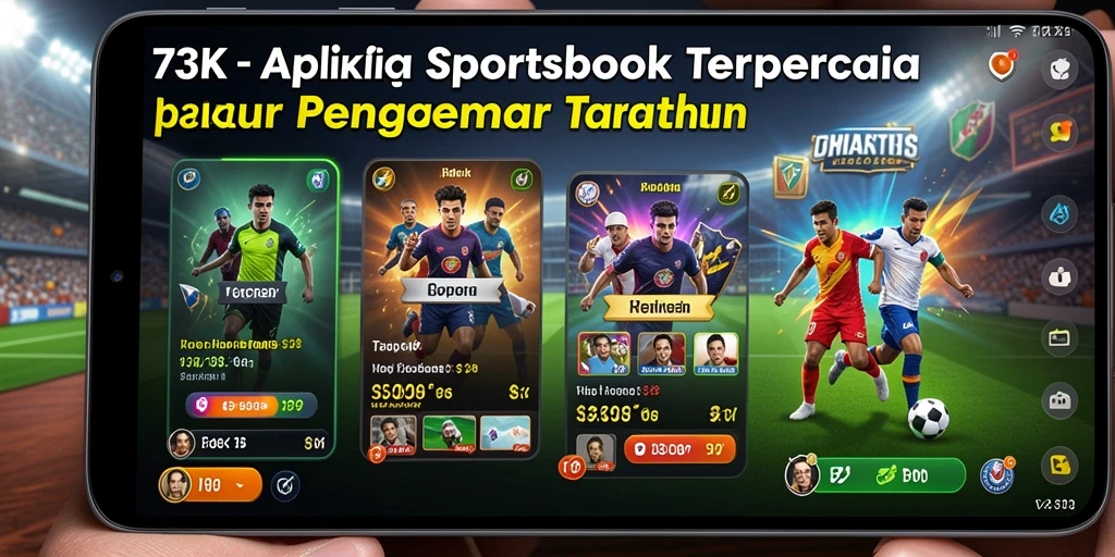 Tangkapan layar aplikasi 73K menampilkan berbagai opsi taruhan olahraga.