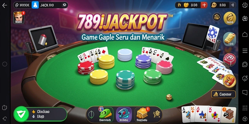 Tampilan seru dari gameplay Gaple di 789JACKPOT.