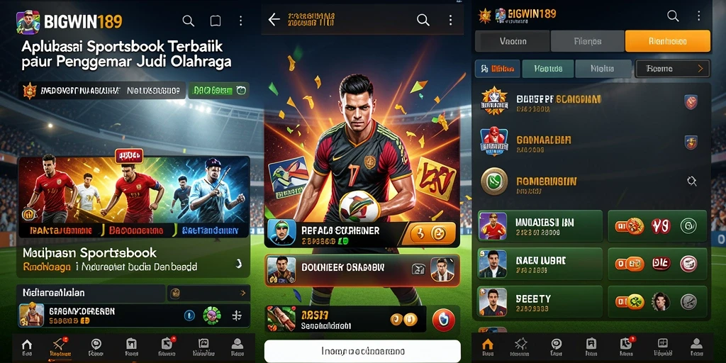 Tampilan gameplay Sportsbook dari aplikasi BIGWIN189 yang dinamis.
