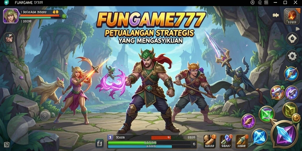 Tampilan utama FUNGAME777 dengan aksi strategi yang seru.