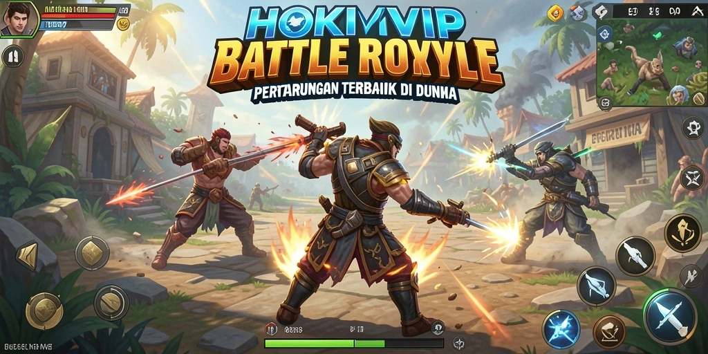 Screenshot HOKIVIP menampilkan aksi seru dalam mode Battle Royale.