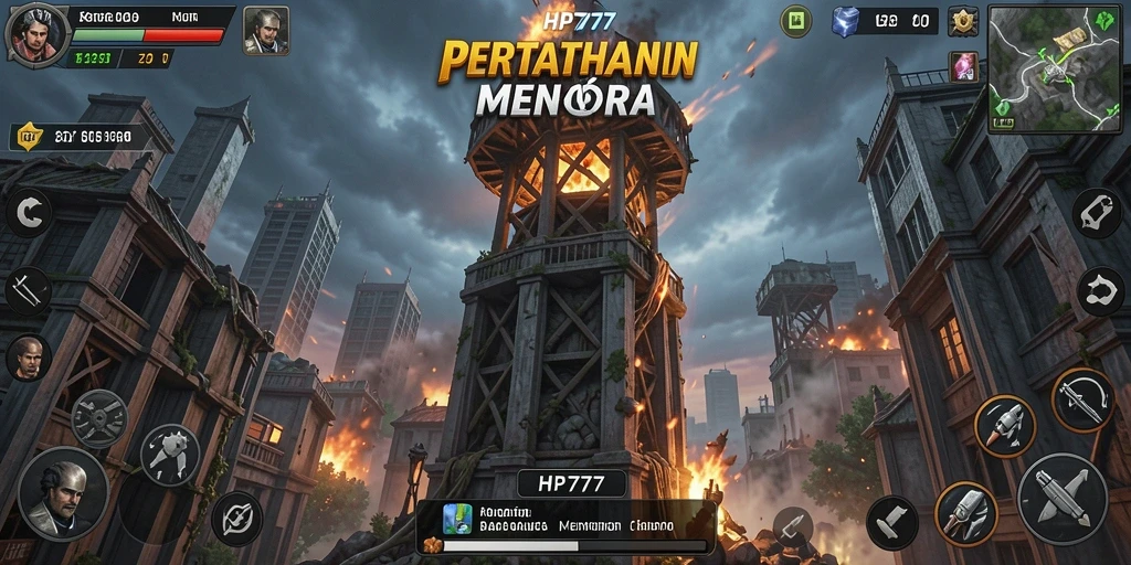 Tampilan gameplay HP777 yang intens dan seru dalam Tower Defense.