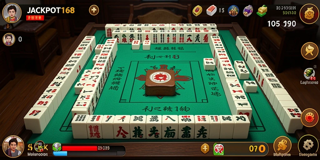 Screenshot JACKPOT168 menampilkan gameplay Mahjong yang menarik dan interaktif.