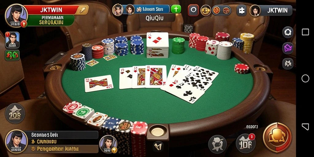 Tampilan gameplay seru dari JKTWIN QiuQiu.