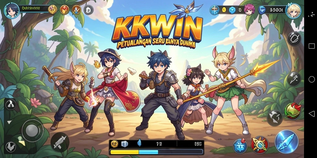 Tampilan gameplay KKWIN yang menarik dalam dunia anime.