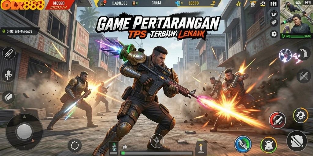 Tangkapan layar menunjukkan aksi intens dalam permainan TPS.